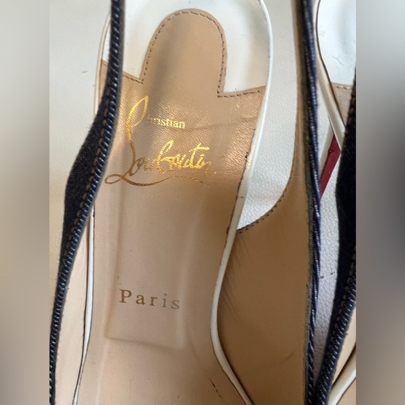 Christian Louboutin denim blue slingback sandals - Picture 13 of 14